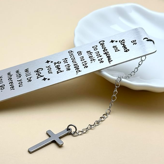 Graduation Gifts for Her Him Class of 2026 Senior Bookmark Bulk College High School Teen Girl Boy Friend Book Lover, 'Be Strong and Courageous' Bible Verse