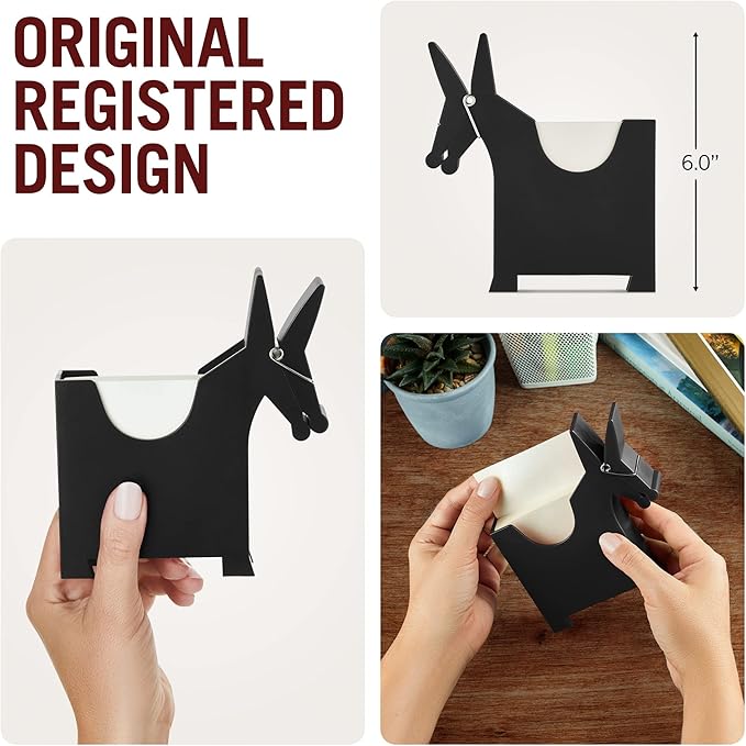 Monkey Business: Morris The Donkey Desktop Memo Holder - Cute Sticky Notes Holder & Desk Organiser, Office Accessories - Funny Decoration