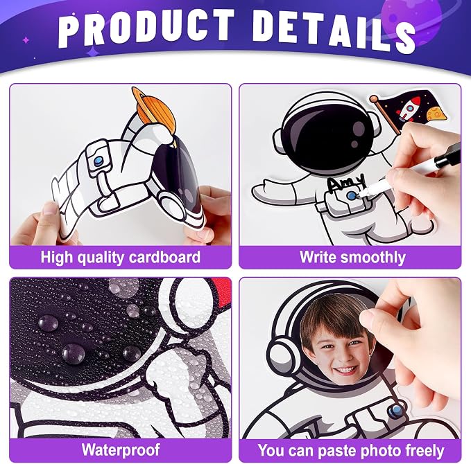 160Pcs Outer Space Cutouts Back to School Bulletin Board Decoration Set Astronaut Galaxy Paper Cut-Out Classroom Decor for Boy Girl DIY Photo Craft VBS School Kindergarten Preschool Wall Door Supplies