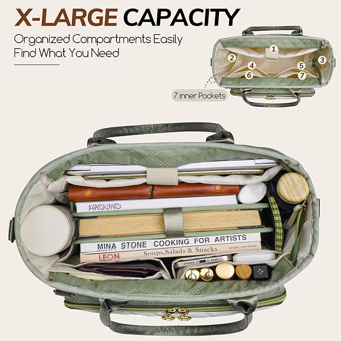 Large Bible Bag with Bible Cover Case for Women,Color-Blocking Bible Carrying Case,Church Tote Bag with Shoulder Strap for Bible Study Supplies,Christian Gifts for Women（Green）