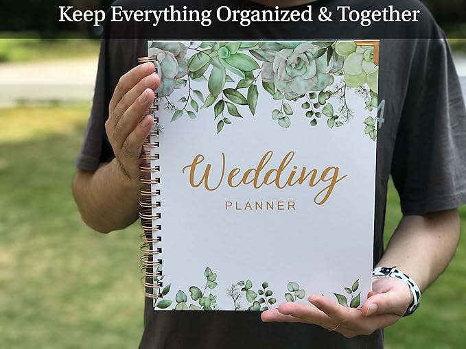 Wedding Planner - Wedding Planner Book and Organizer for the Bride, Wedding Planner Book Unique Engagement Gift for Newly Engaged Couples - Hardcover Bridal Planning Wedding Notebook 11" x 9"