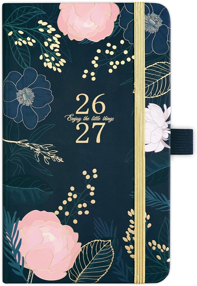 Pocket Calendar 2026-2027- Pocket Planner 2026-2027, Weekly Monthly Planner, 6.3''×3.8'', JULY 2026 - JUNE 2027, Pen Loop, Back Pocket, 2 Book Marks, Elastic Closure, Notes Pages