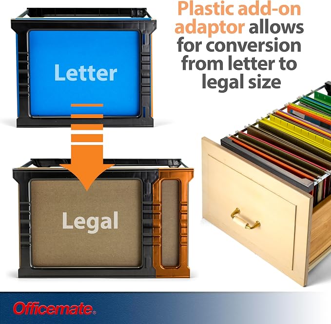 Officemate Plastic Hanging File Folder Frame, 18 Inch, Letter and Legal Size.(91961) (Pack of 4)