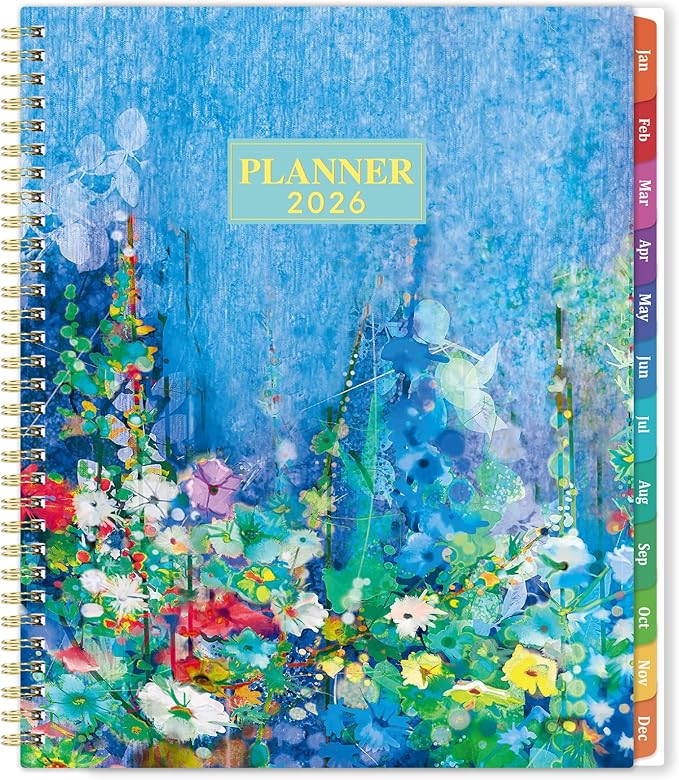 2026 Planner - 9" x 11", 2026 Planner Weekly & Monthly, JAN.2026 - DEC.2026, 2026 Calendar with Sturdy Cover, Premium Paper, Twin-wire Binding, Monthly Tabs