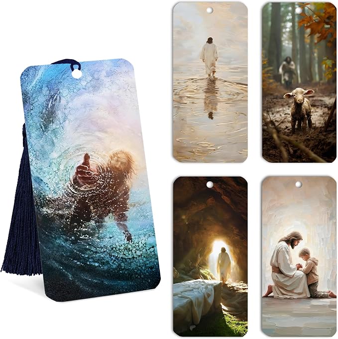 Jesus Bookmark, 10 PCS Religious Christian Jesus Bible Verse Paper Bookmarks Book Markers Gifts for Women Men Reading Book Lovers Bookish Friends Adults Faith