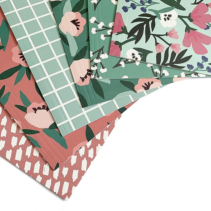 Cute File Folders, Set of 12 3-Tab Letter Size Decorative File Folders Boho Colored Manilla 8.5 x 11 Filing – Pretty Designer Home Office School Supplies (Blossom)