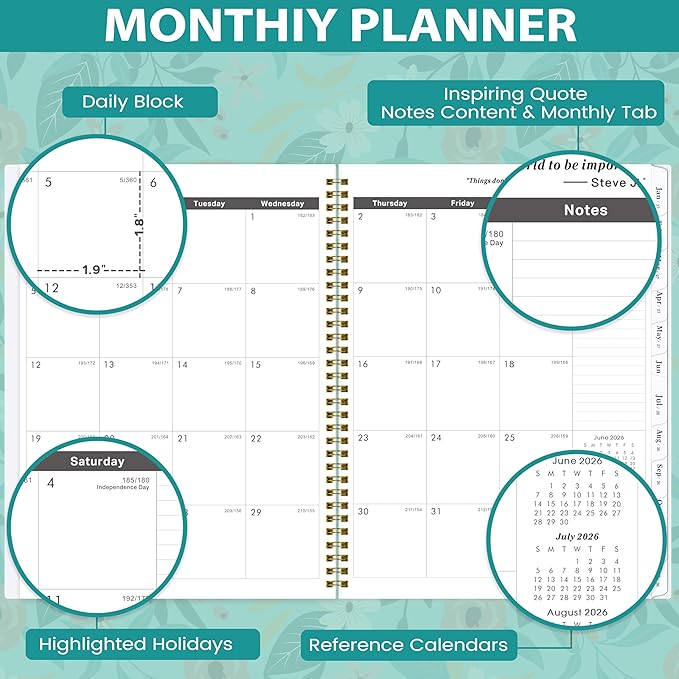 2026-2029 Monthly Planner/Calendar - JUL. 2026 - JUN. 2029, 9" × 11", 3 Year Monthly Planner 2026-2029, Large 36-Month Calendar with Tab, Back Pocket, Twin-Wire Binding, Premium Paper, Note Page