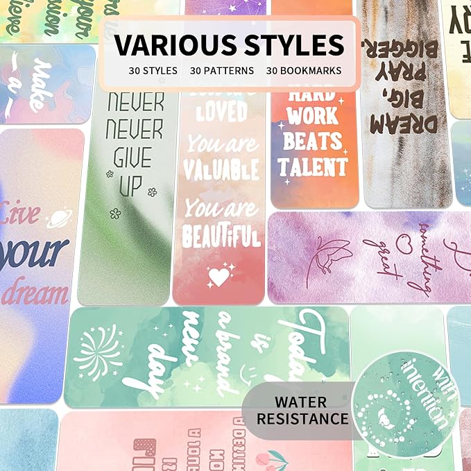 30 PCS Bookmarks for Kids Women Men, Book Lovers, Bookmark, Book Markers for Reading, Cute Book Marks Bulk, Paper Book Mark