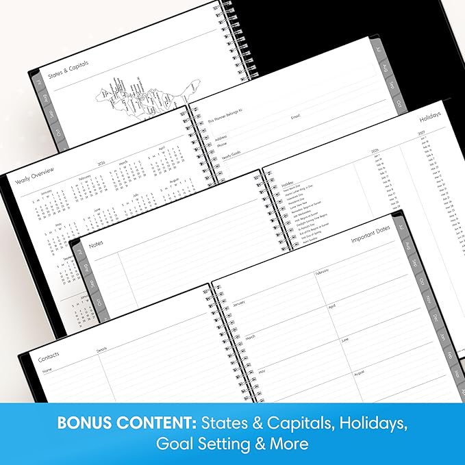 Blue Sky 2026-2027 Weekly and Monthly Academic Year Planner Calendar, July 2026 - June 2027, 8.5" x 11", Flexible Cover, Wirebound, Laminated Tabs, Enterprise