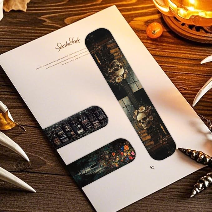 Dark Academia Magnetic Bookmarks: 30 PCS Gothic Witchy Vintage Book Marks, Skull Cat Rose Owl Bookmark for Book Lovers, Readers and Students, Perfect Gifts for Women Men