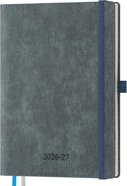2026-2027 Weekly and Monthly Planner (July 2026–December 2027),6.5"x8.5",Vertical Layout,18 Months Agenda with Month Tabs & Pocket, Academic Calendar with Vegan Leather Cover,Charcoal Gray