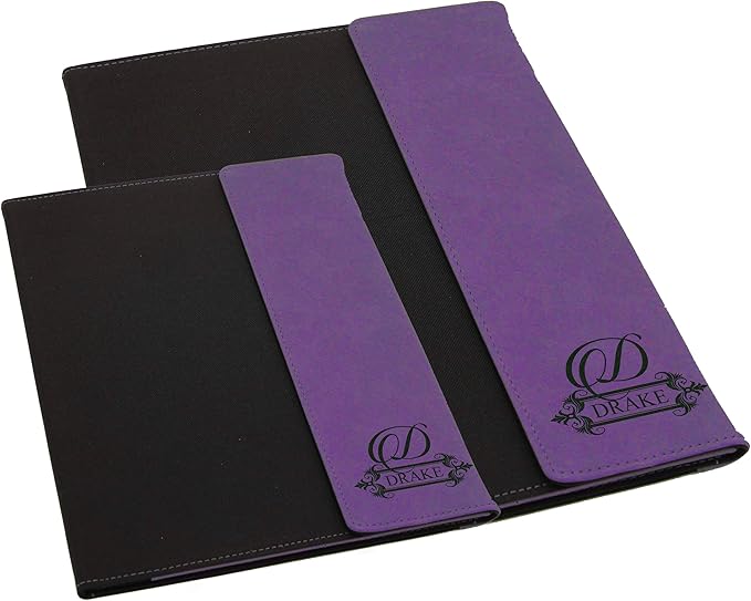 My Personal Memories Personalized Portfolio with Custom Monogrammed Flap - Engraved Teacher, Student, Business, Man, Woman, Gift (Purple Flap)