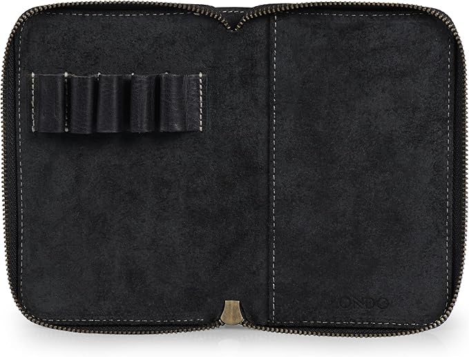 Londo Genuine Leather Padfolio – Portfolio Folder with Pencil Holder, Notepad & Zipper Closure for Business, Office & Travel