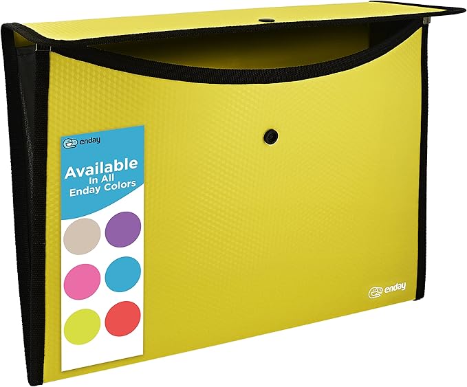 Square Flap Document Holder Green, Expanding File Folder, A4 Letter Size Reusable Filling Envelopes, Snap Closure Wallet File Pouch Also Available in Blue, Purple, Green, Red, Grey, 1 Pc– By Enday