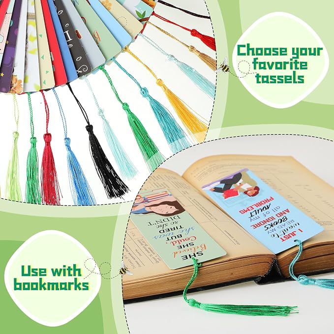 Fuyoooo 36 Sets Funny Bookmarks with Tassel Fun Bookmarks for Adults Can't Touch This Marks for Reading Bookworm Bookish Nerd Gifts for Female Friends Women Book Lovers Reading Present