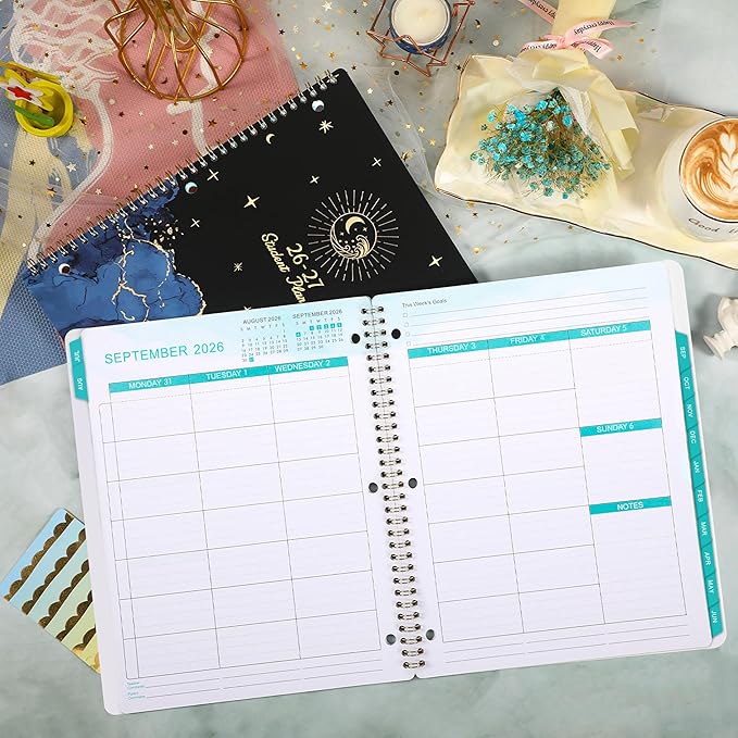 Student Planner 2026-2027 - School Planner 2026-2027 from Jul 2026 - Jun 2027, 9’’ × 11’’, Academic Weekly Lesson Calendar with 12 Monthly Tabs, Twin-Wire Binding, Stickers, Perfect Organizer