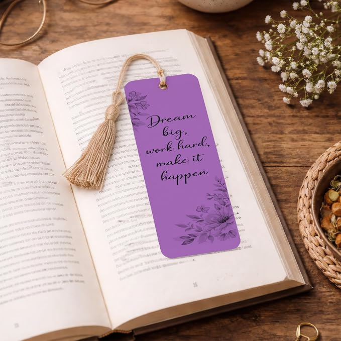 Printable Bookmarks - Blank Bookmark Printing Paper for Inkjet & Laser Printers - 2" x 6" Perforated Bookmarks 5 per Page - 25 Sheets / 125 Book Marks (Bright Purple)