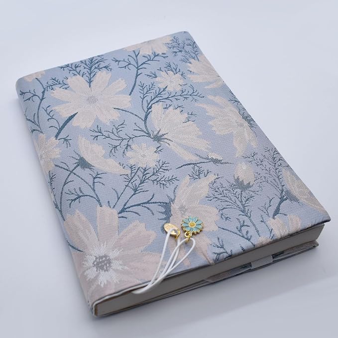 BLBMH 6x9 Bible Book Cover for Women, Non-Stretch Fabric Protector for Paperback, Handmade Soft Cloth Sleeve with Bookmark for Journals Notebooks | Privacy Reading Gift - Daisy