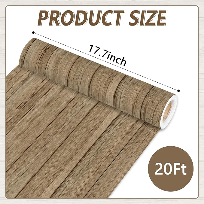 Qyeahkj Wood Grain Bulletin Board Paper Roll Rustic Bulletin Board Background Paper Wood Color Fade Resistant Classroom Decoration Poster Art Craft Home Wall Education Decor Supplies 17.7in x 20ft