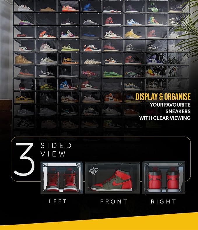 Crep Protect Crates Shoe Storage Box - Ultimate Sneaker Crates 2.0, Shoe Organizer, Stackable Shoe Crates (2 Crates Per Pack)