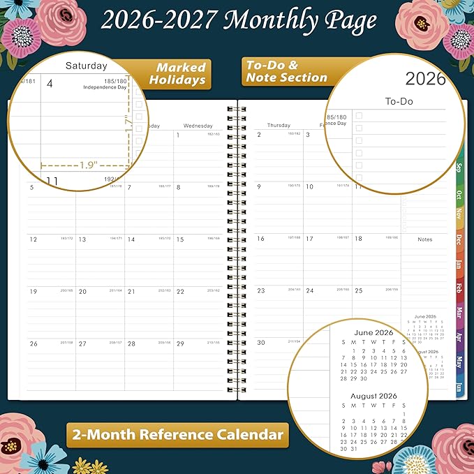 2026-2027 Planner - Planner Weekly and Monthly, Jul. 2026 - Jun. 2027, Calendar Planners 2026-2027, 9" x 11", Premium Paper, Twin-wire Binding