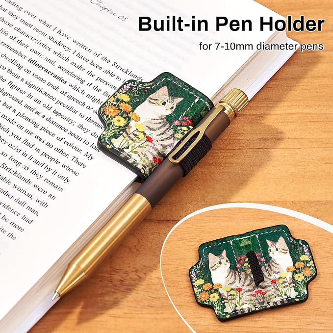 2 Pcs Cat Magnetic Bookmarks with Gift Box,Book Leather Markers for Women, Book Marks Cute Bookmarks for Women, Cute Magnetic Bookmarks for Women, Book Marks for Reading Women