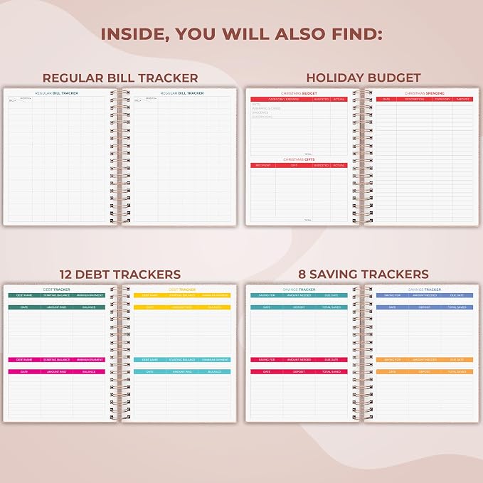 Clever Fox Budget Planner & Monthly Bill Organizer With Pockets. Expense Tracker, Budgeting Journal & Financial Book. Large, 8x9.5" (Rose Gold)