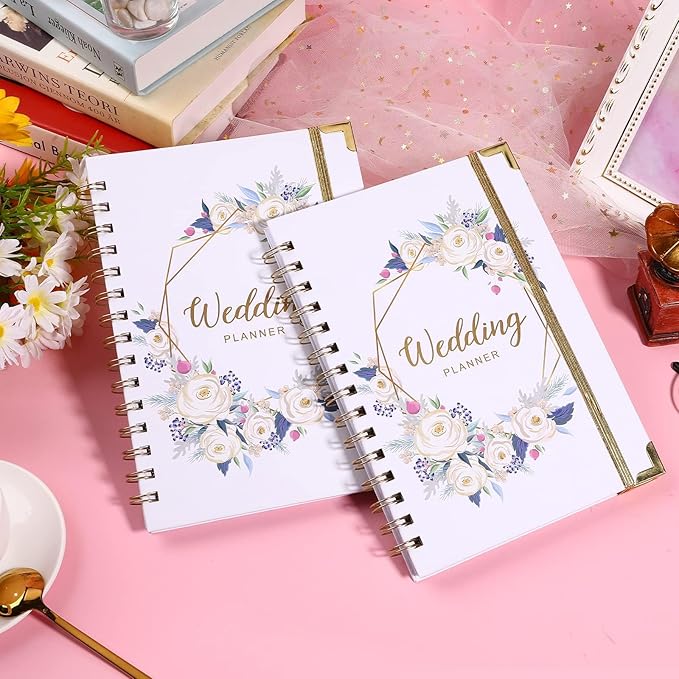Wedding Planner - Wedding Planner Book and Organizer for The Bride with 5 Tabbed Sections, 6.5" x 8.75", Hardcover with Metal Corner + 5 Inner Pocket + Notes Pages - Purple