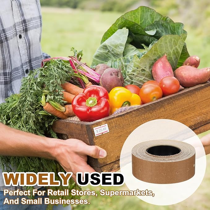 PATIKIL Pricing Labels, 10 Rolls 8000 Price Price Gun Labels Self-Adhesive Rectangular Puzzle Shape Marker Tag Stickers for Date Gun, Coffee