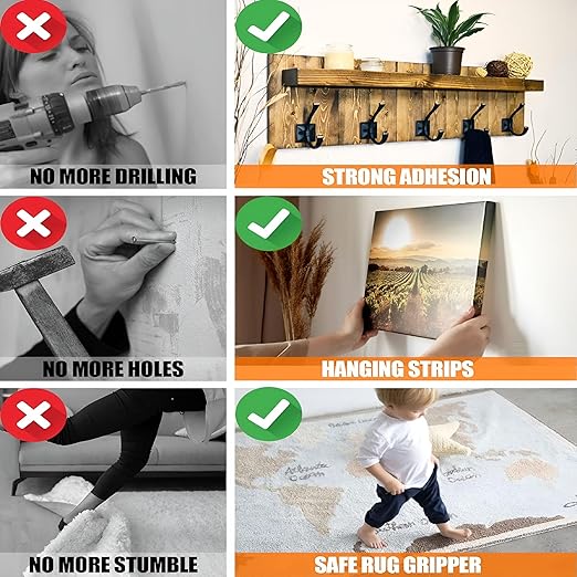 2026New Extra Strong Double Sided Tape Heavy Duty (2 Rolls,Total 20 FT),Clear Removable Two Sided Adhesive Mounting Tape for Poster,Rug,Picture Hanging Strips,Office & Outdoor