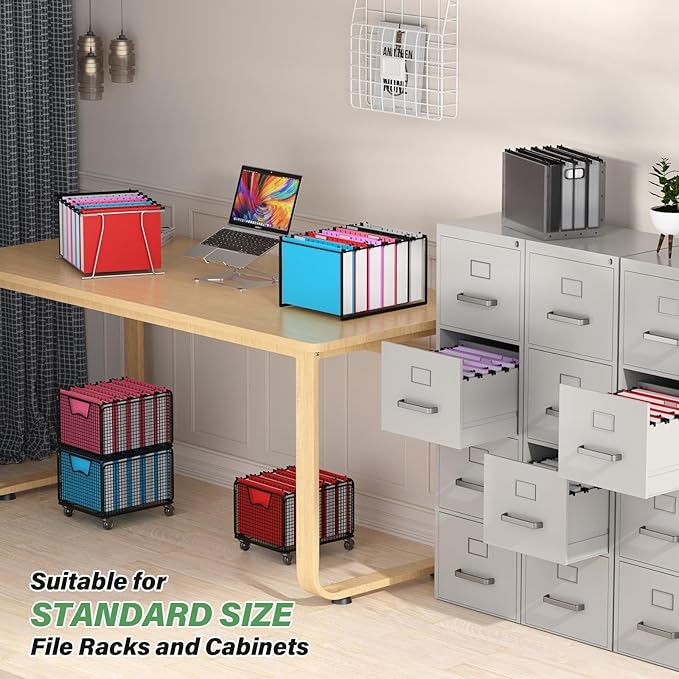Ansook Hanging File Folder Letter Size Extra Capacity,Heavy Duty 2" Expansion Plastic File Folders Hanging with Tabs,6 Pack Reinforced Hanging File Organizer,File Cabinet Folders for Office Bulk Files