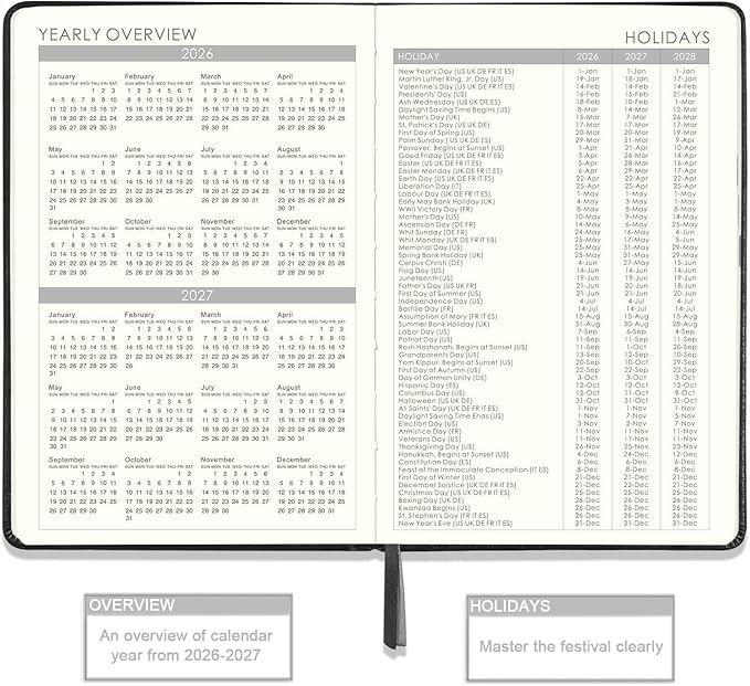 Planner 2026-2027 - 2026-2027 Planner, JULY 2026 - JUNE 2027, Weekly and Monthly with Stickers, 5.7" X 8.2", 2026-2027 Calendar Planner, Pen Holder, Inner Pocket, 44 Notes Pages - Blue