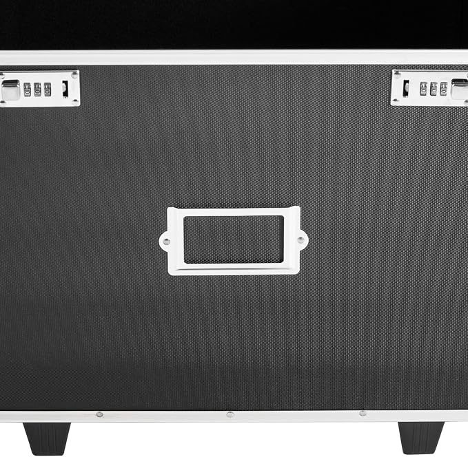 Aluminum Alloy File Organizer Box Mobile Document Box with Wheels, Hand Pull Locking File Case File Cabinet for Home Office Hospitals Banks School (Black)