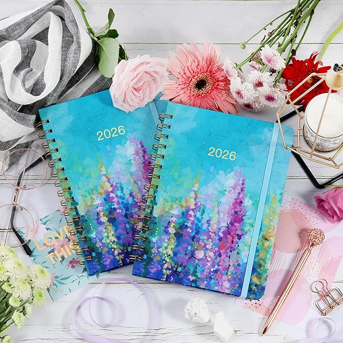 2026 Planner - JAN 2026 - DEC 2026, 2026 Planner Weekly and Monthly, 6.3" x 8.4", 2026 Calendar Planner, Weekly and Monthly Planner 2026 with Colorful Tabs, Twin-wire Binding,Back Pocket, Hardcover