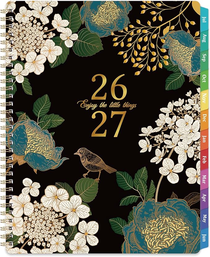 Planner 2026-2027 - Academic Planner 26-27, Jul.2026 - Jun.2027, 8" x 10", 2026-2027 Planner Weekly Monthly with Colorful Tabs, Twin-wire Binding, Back Pocket