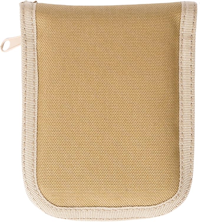 Mini Tactical Notebook Cover for Pocket, 3x5 Notepad Cover with Zippered Organizer, Weatherproof Notepad Holder for Men and Women, Pocket Notebook Pouch and Hiking Journal Case for A7 Folder - Coyote