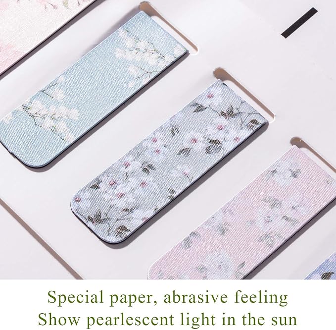 Chinco 10 Pieces Magnetic Bookmarks Clips Magnet Page Markers Assorted Book Markers Set for Women Reading Gifts(Floral)