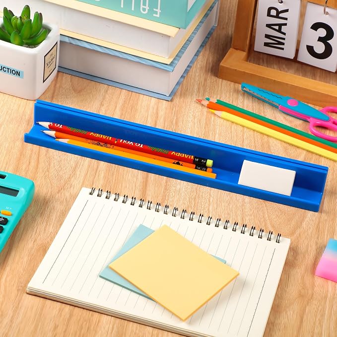 PerKoop 35 Pcs Classroom Desk Name Plates Holder for Student Index Cards Storage Kids Desk Accessories Desktop Prop and Station Guard Panels Organizer Water Bottle Holder