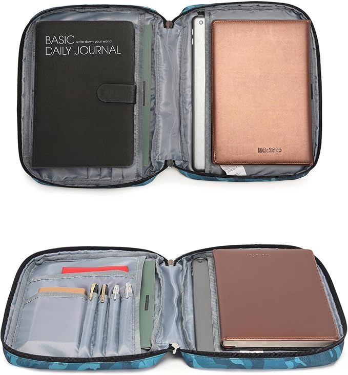 Bible Cover for Boys Kids Scripture Carrying Case with Handle Pockets Childrens Toddler LDS Handbook Holy Book Protector Pouch Teens Church Bag Hope Journaling Storage Organizer Camo Blue