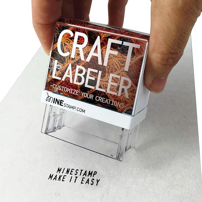 COLOP Craft Labeler, Customizable Self- Inking Stamp for Craft Projects and Textiles, with Letter Set, Iron On Tape, Washable Labels