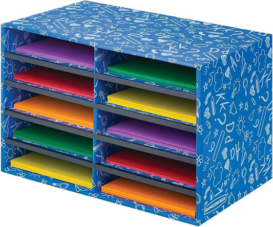 Bankers Box Classroom Collection 10-Compartment Mail Sorters, 19.5" x 12.375", Blue (3384201)
