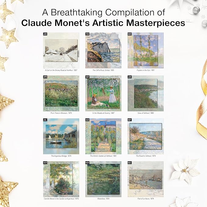 RED EMBER Select - Claude Monet 2026 Wall Calendar 12 Month | 12" x 24" Open | Thick & Sturdy Paper | Giftable | Impressionist Art Calendar 2026
