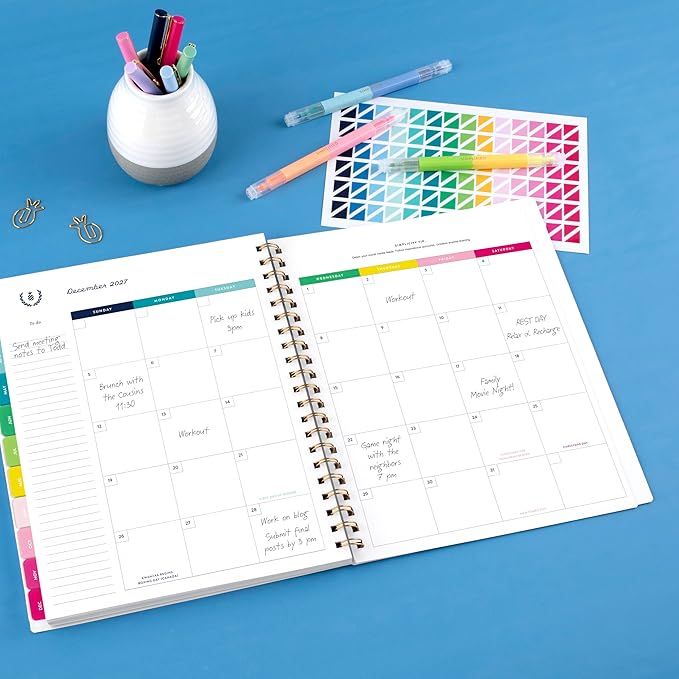 AT-A-GLANCE 2027 Planner, Simplified by Emily Ley, Weekly & Monthly, 8.5" x 11", Happy Stripe (EL57-905-27)