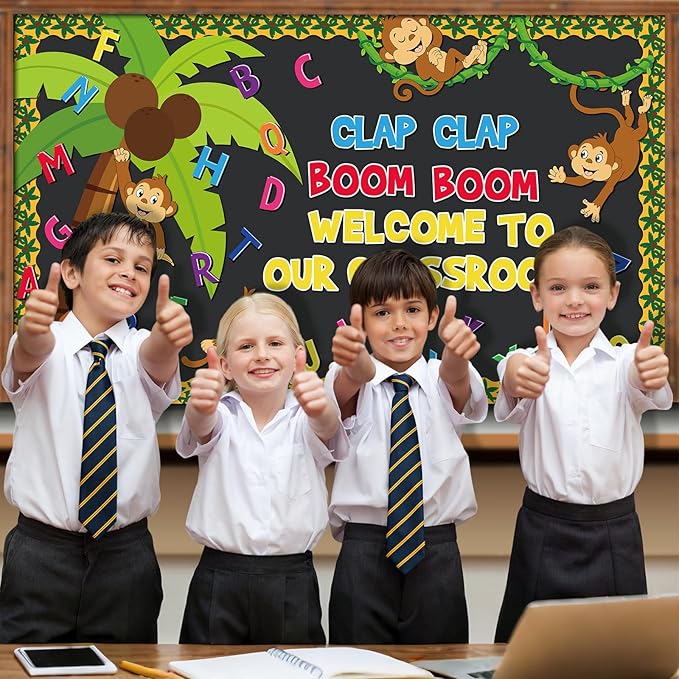 Blosssound Bulletin Board Set Boom Alphabet Letter Classroom Decorations Classroom Tree Cutouts for Students Teachers Kindergarten Primary School Education Back to School Wall Supplies