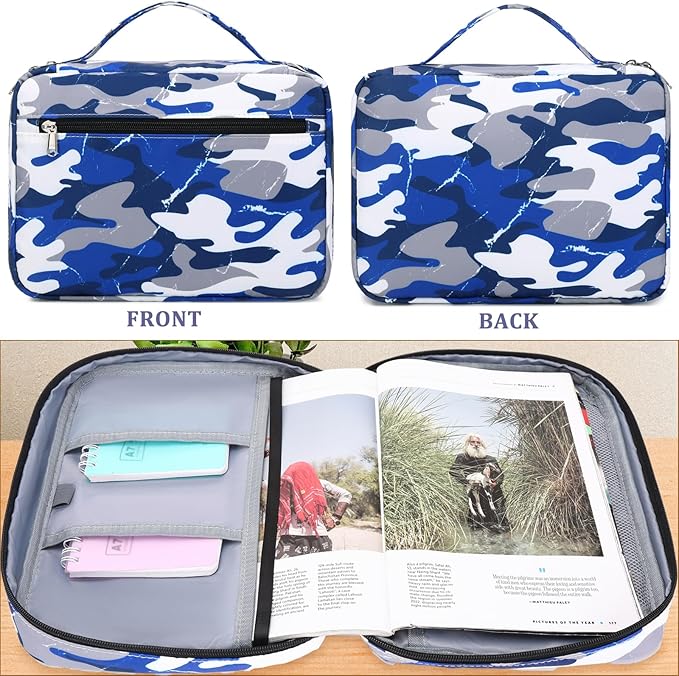 JIANYA Bible Covers for Kids Boys Bible Book Cover Case Teen Youth Bible Bags with Pockets Handle Childrens Galaxy Scripture Church Bag