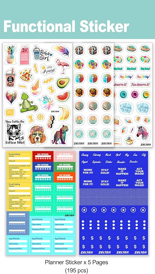 A6 A5 6-Holes Colorful PVC Cover Personal Organizer with Snap Button Closure File Folder for Loose Leaf Sheet Notebook (Black Daisy, A5 Gift Box)