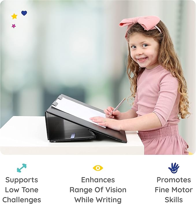 Fun and Function - Short Reach Write Slant Board - Writing Board - Slant Board for Writing for Kids to Help Improve Handwriting & Posture - 12x18x5 Inch Writing Stand - Non-Slip Writing Slope
