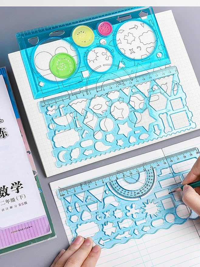 3 Pcs Multifunctional Geometric Ruler for Drawing Tools School Supplies Rulers