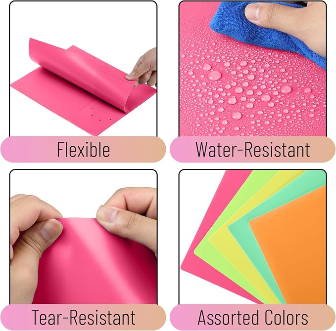 Mr. Pen- Plastic Folders with Pockets, 5 pcs, Aesthetic File Folder with Business Card Slot, 2-Pocket Folder, Back to School, Office, Filing Supplies