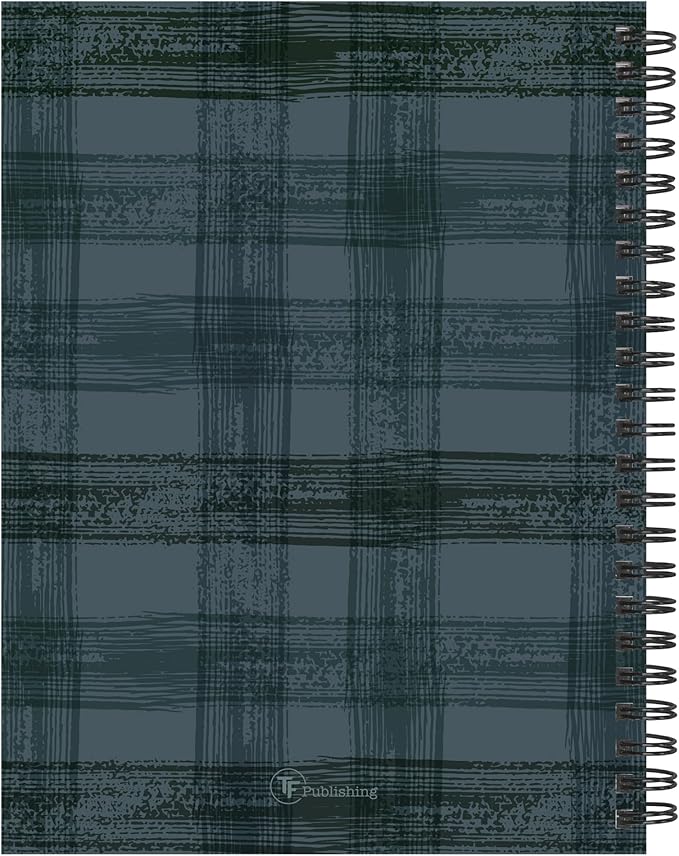 TF Publishing July 2026 - June 2027 Blue Flannel Medium Weekly Monthly Planner - 12 Month Academic Planner 2026-2027 with Durable Cover, Thick Uncoated Paper and Planning Stickers - 6.5 x 8 in